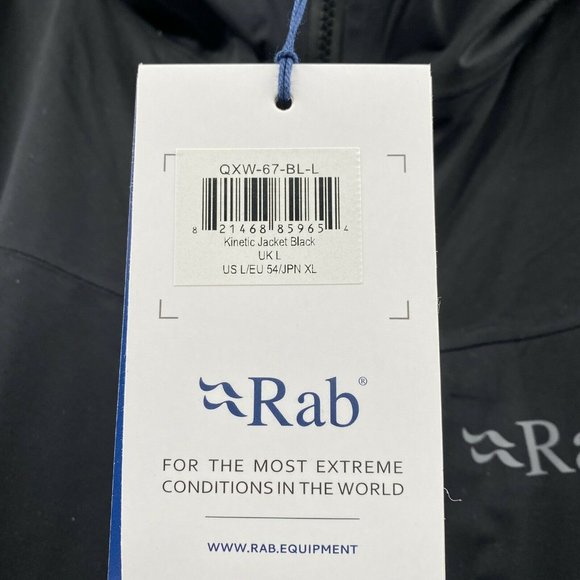 Massdrop x RAB Kinetic Jacket Men's sz L Black Waterproof Full Zip Hooded Rain - Picture 8 of 12